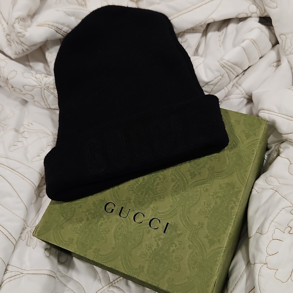 GUCCI Black Beanie/Hat - Unisex Size M - Picture 10 of 11